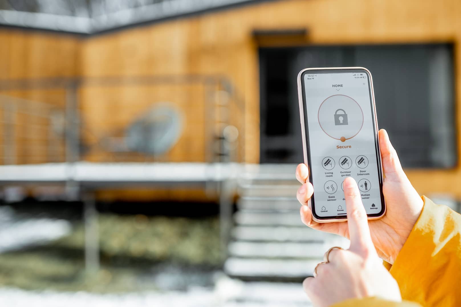 Controlling home security from a mobile device