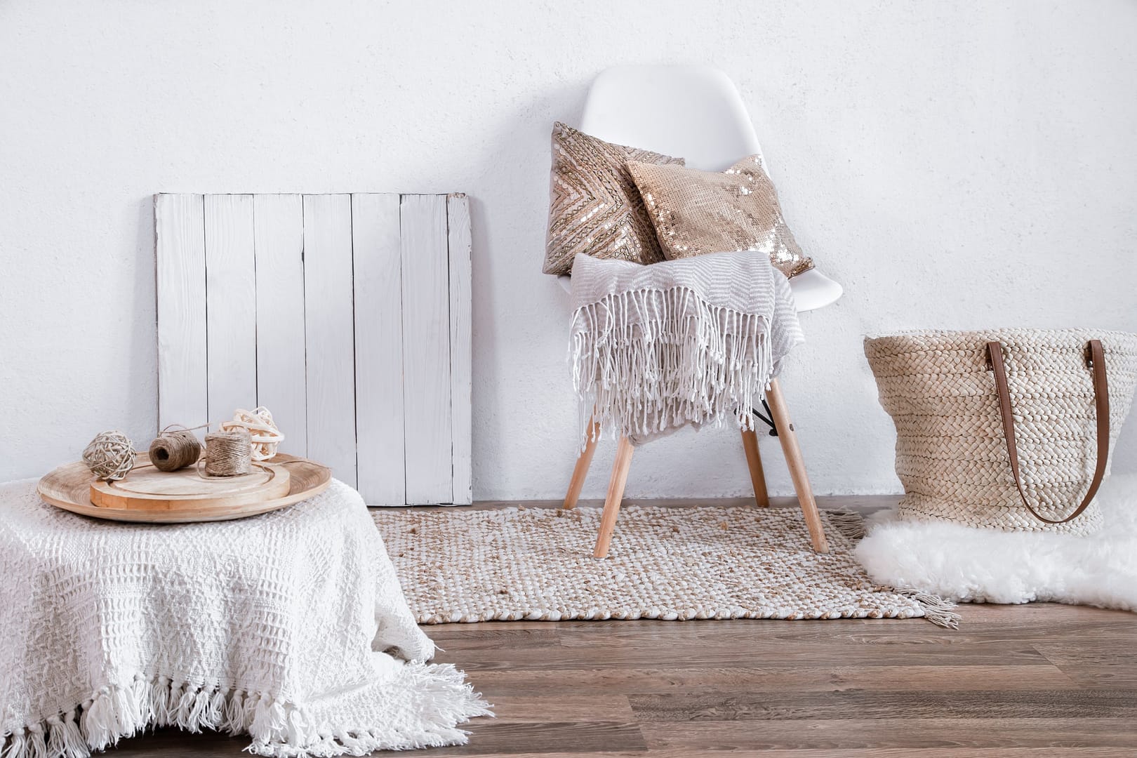 Bright interior of a cozy room with a chair and home decor.