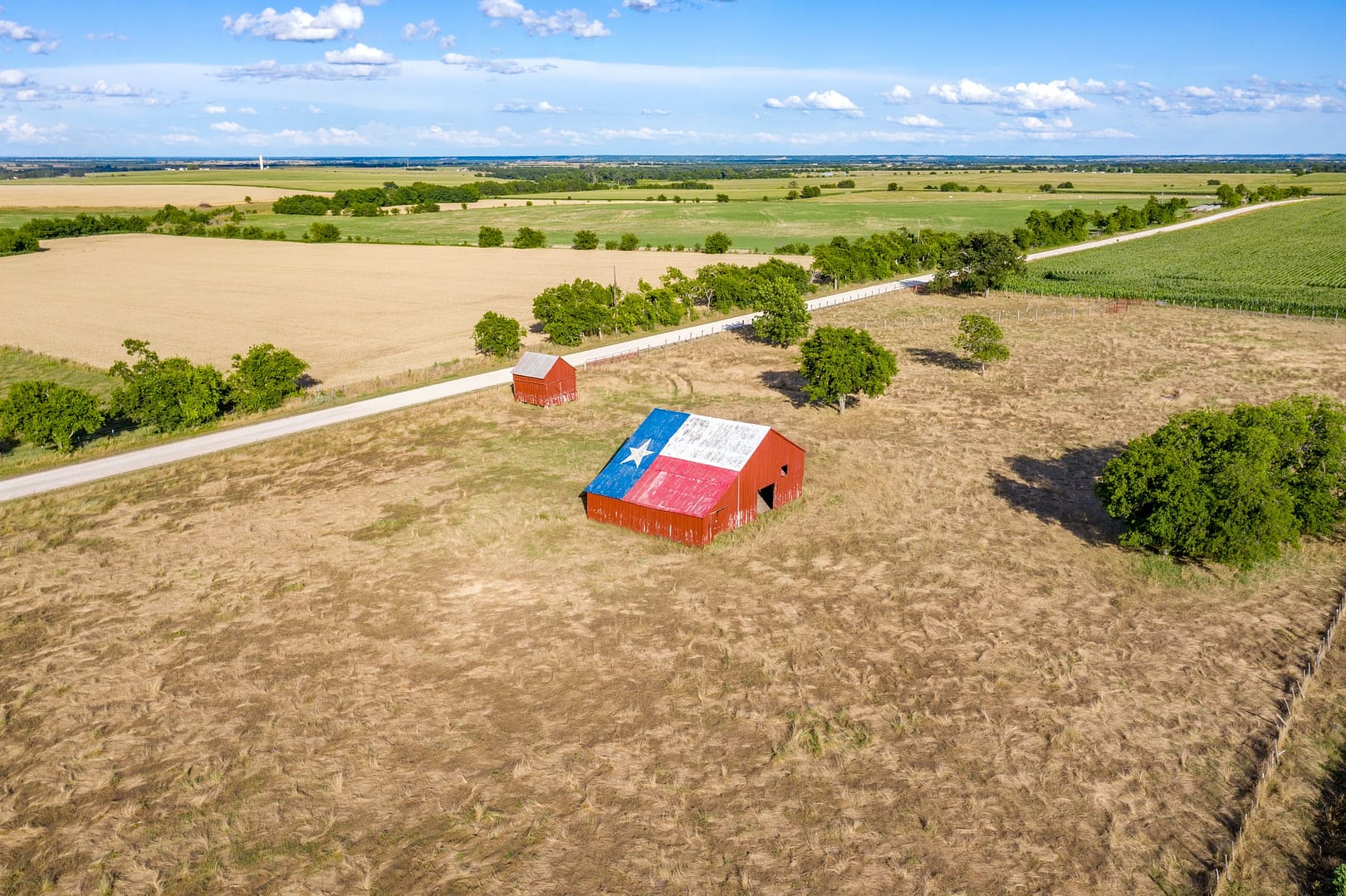 Barn with Texas Flag