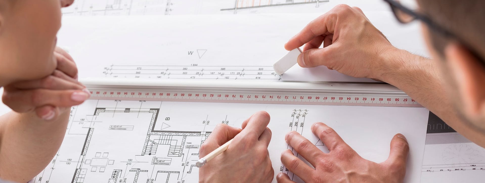 Architects working on home plans